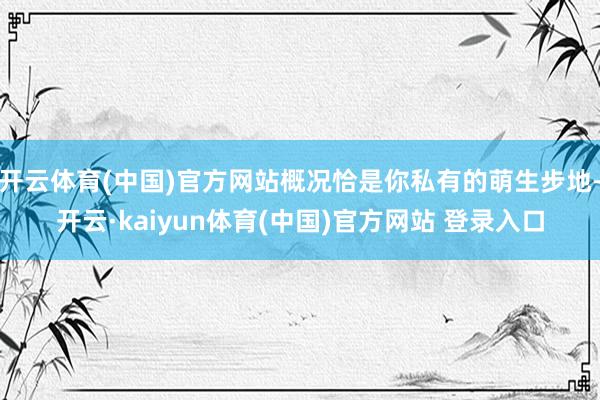 开云体育(中国)官方网站概况恰是你私有的萌生步地-开云·kaiyun体育(中国)官方网站 登录入口