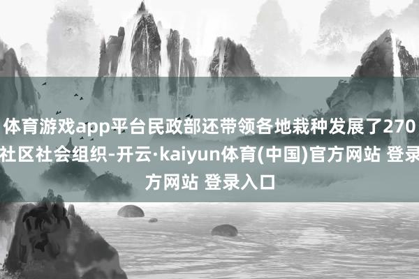 体育游戏app平台民政部还带领各地栽种发展了270万家社区社会组织-开云·kaiyun体育(中国)官方网站 登录入口